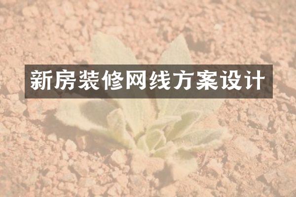 新房装修网线方案设计