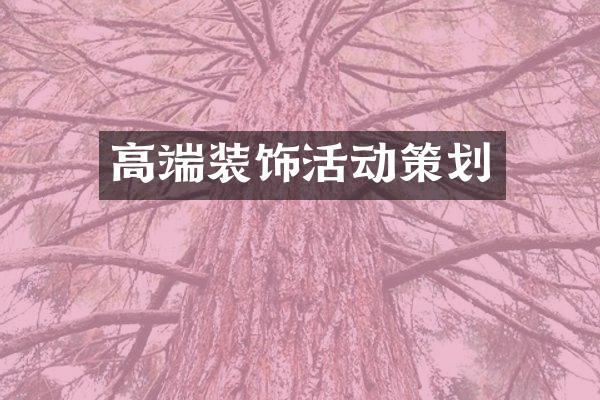 高端装饰活动策划