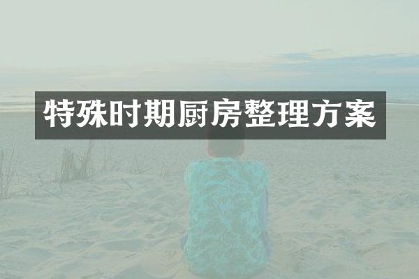 特殊时期厨房整理方案