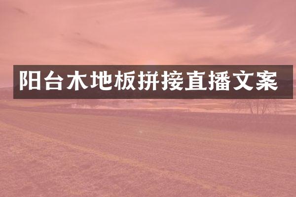 阳台木地板拼接直播文案