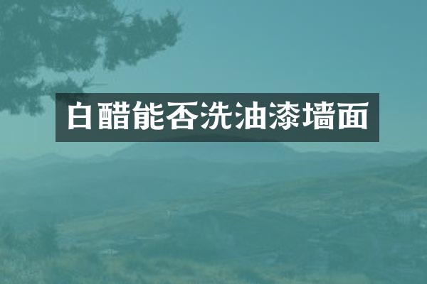 白醋能否洗油漆墙面