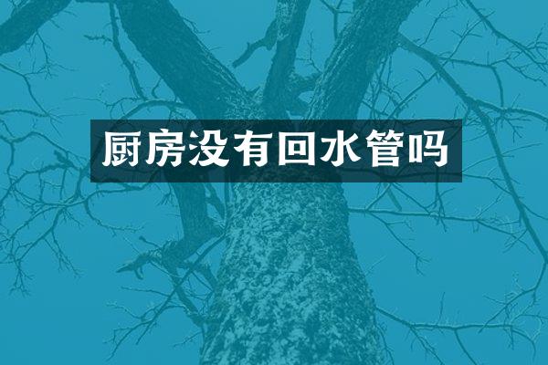 厨房没有回水管吗