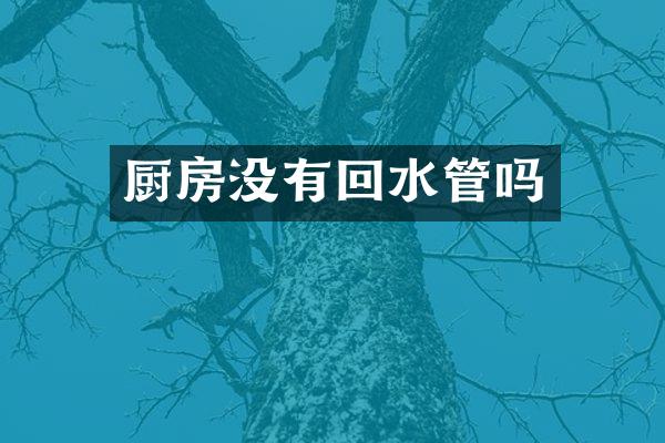 厨房没有回水管吗