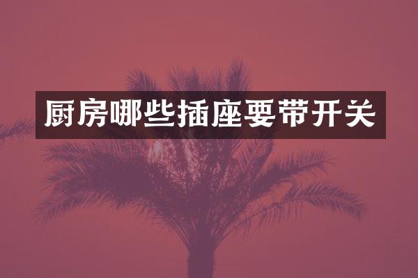 厨房哪些插座要带开关