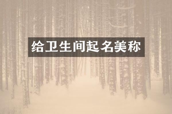 给卫生间起名美称