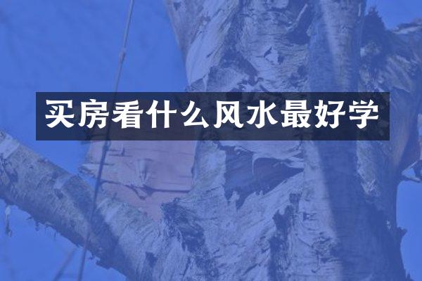 买房看什么风水最好学