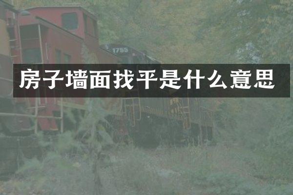房子墙面找平是什么意思