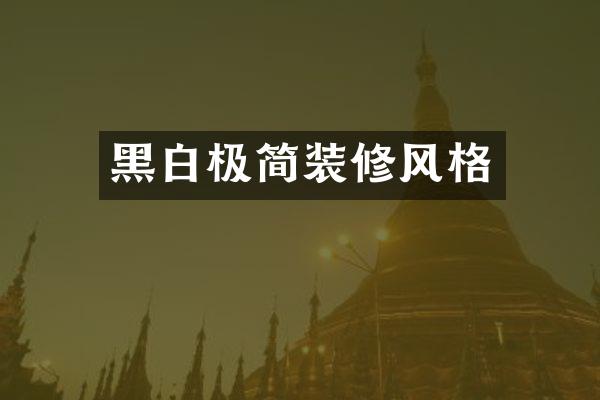 黑白极简装修风格