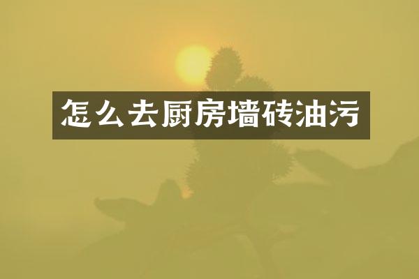 怎么去厨房墙砖油污