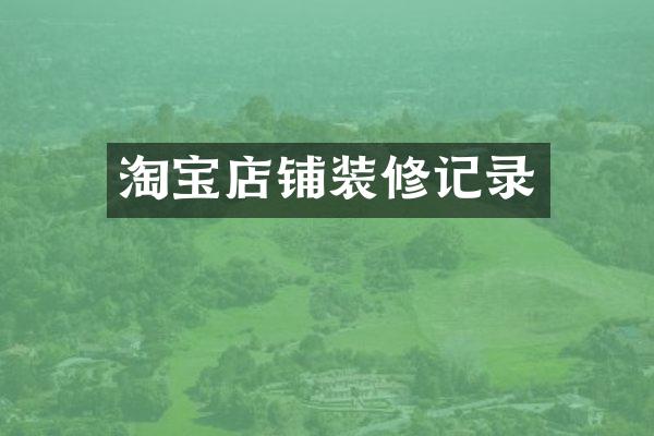 淘宝店铺装修记录