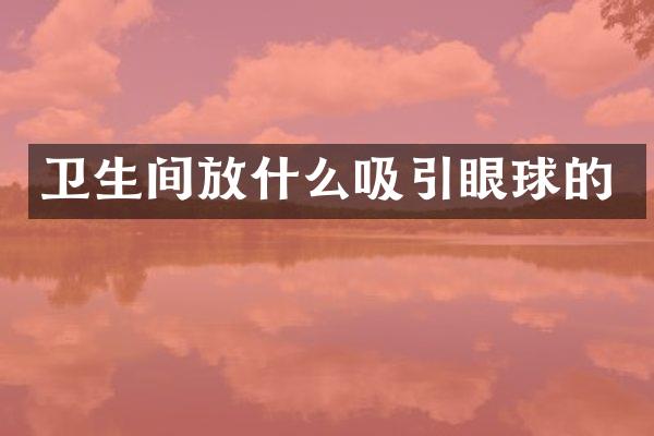 卫生间放什么吸引眼球的