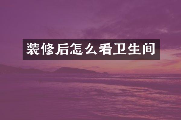 装修后怎么看卫生间