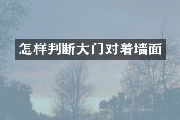 怎样判断大门对着墙面