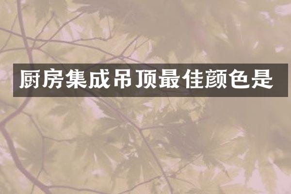 厨房集成吊顶最佳颜色是