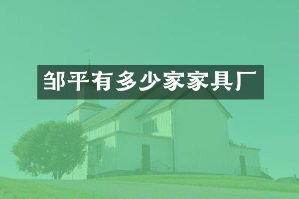 邹平有多少家家具厂