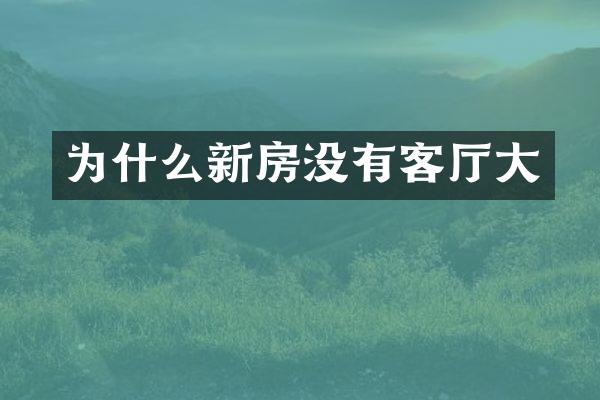 为什么新房没有客厅大