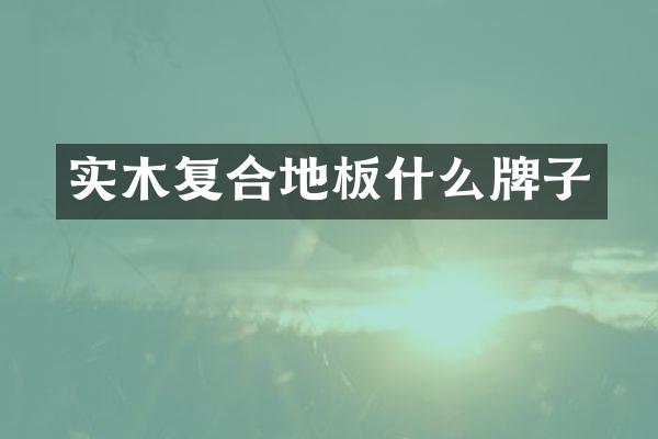 实木复合地板什么牌子