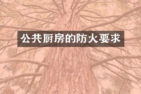 公共厨房的防火要求