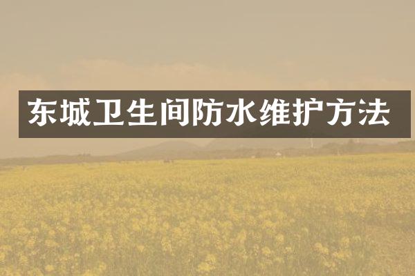 东城卫生间防水维护方法
