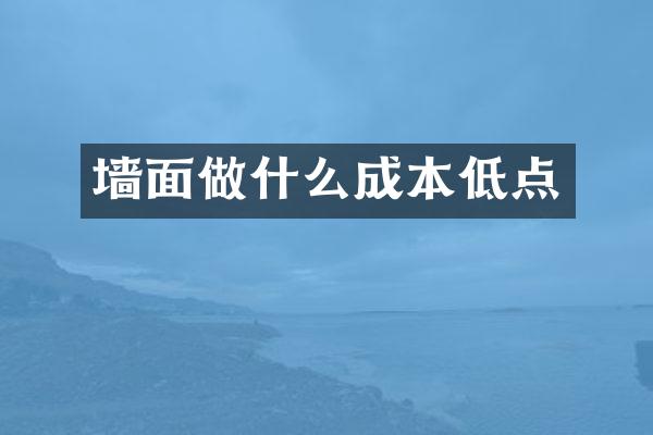 墙面做什么成本低点
