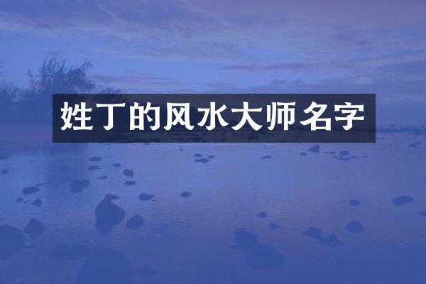 姓丁的风水大师名字
