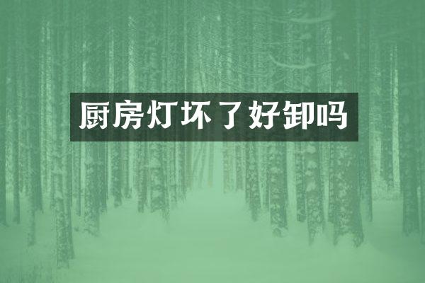 厨房灯坏了好卸吗