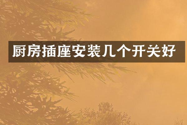 厨房插座安装几个开关好