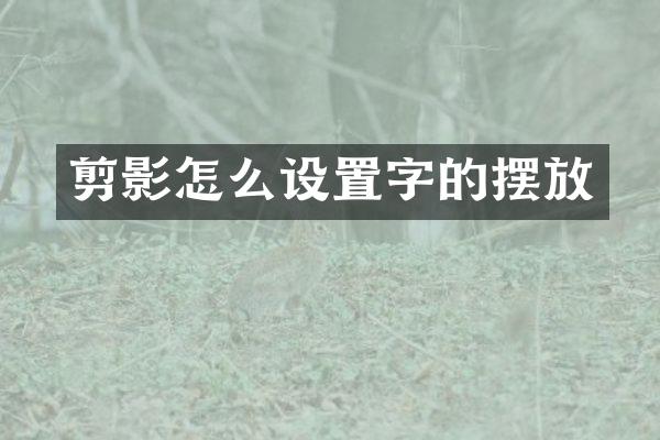 剪影怎么设置字的摆放