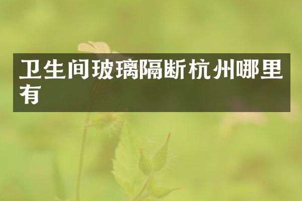 卫生间玻璃隔断杭州哪里有
