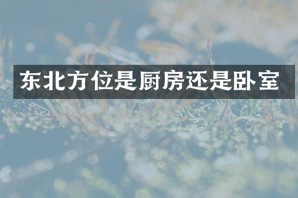 东北方位是厨房还是卧室