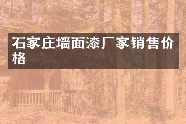 石家庄墙面漆厂家销售价格