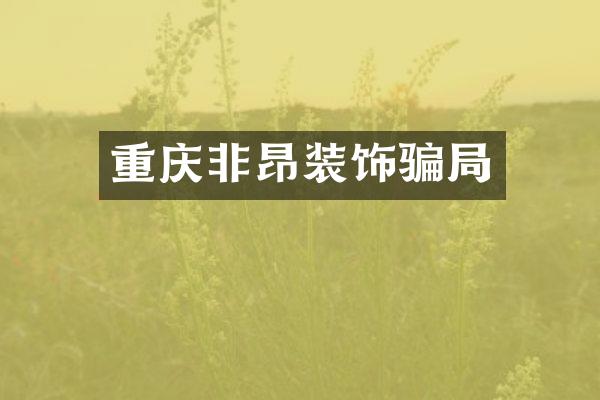 重庆非昂装饰骗局