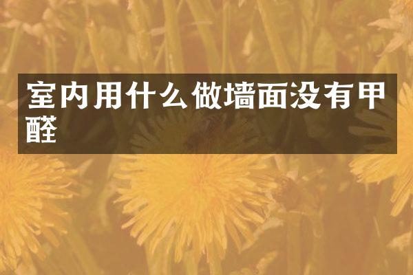 室内用什么做墙面没有甲醛