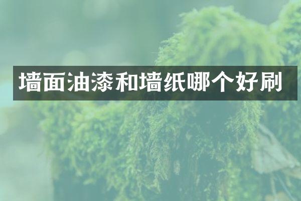 墙面油漆和墙纸哪个好刷
