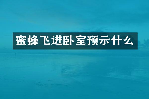 蜜蜂飞进卧室预示什么