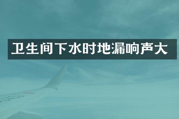 卫生间下水时地漏响声大