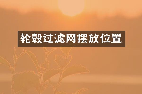 轮毂过滤网摆放位置