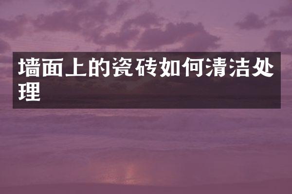 墙面上的瓷砖如何清洁处理
