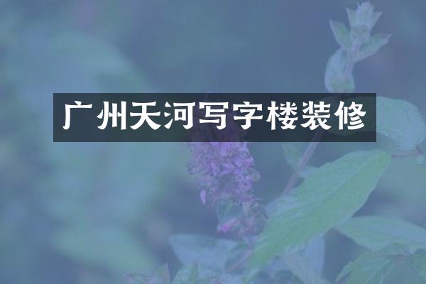 广州天河写字楼装修