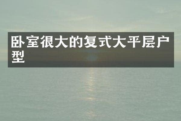 卧室很大的复式大平层户型