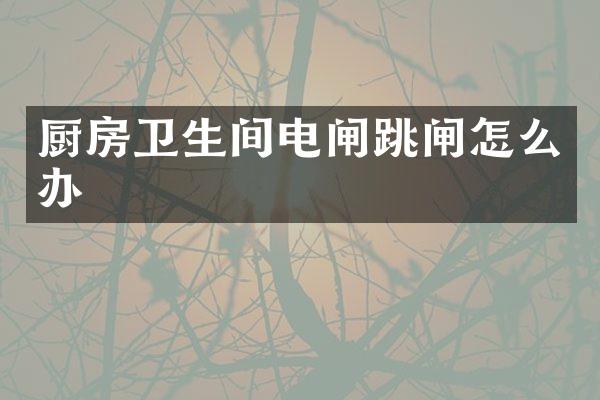 厨房卫生间电闸跳闸怎么办