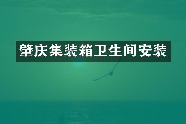 肇庆集装箱卫生间安装