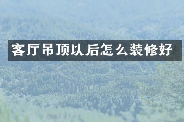 客厅吊顶以后怎么装修好