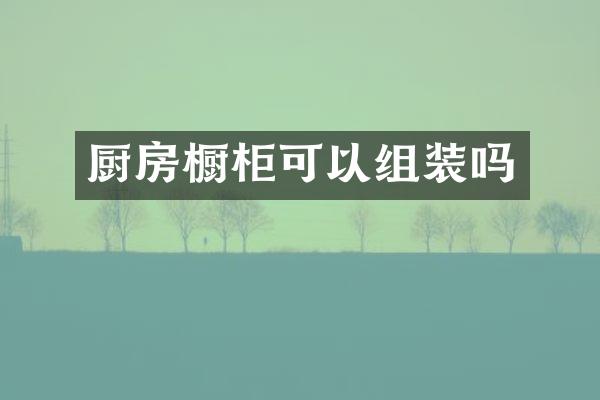 厨房橱柜可以组装吗