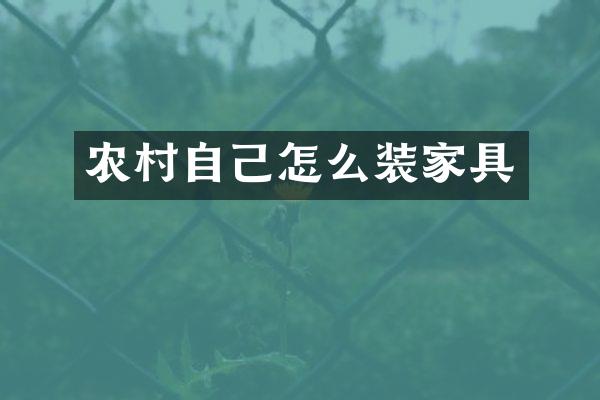 农村自己怎么装家具