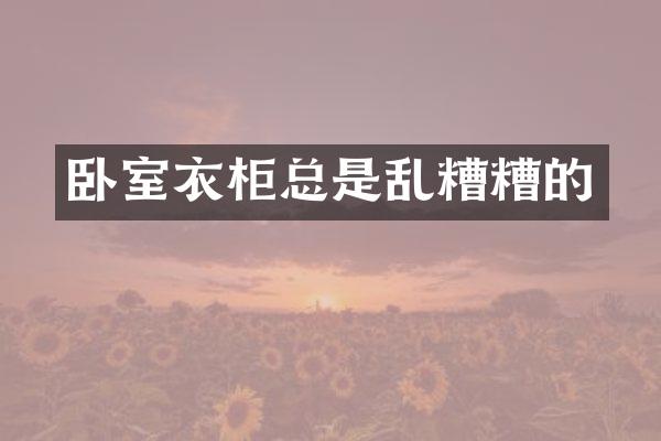 卧室衣柜总是乱糟糟的
