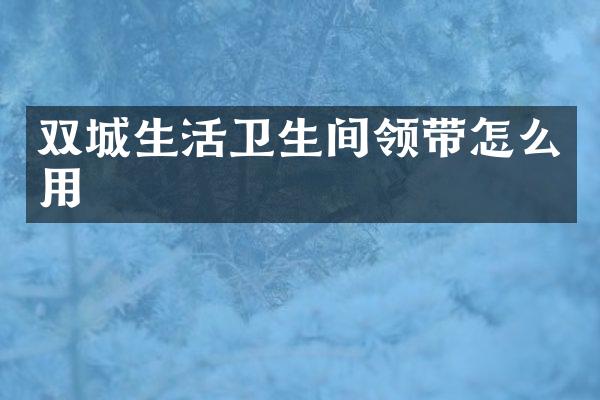 双城生活卫生间领带怎么用