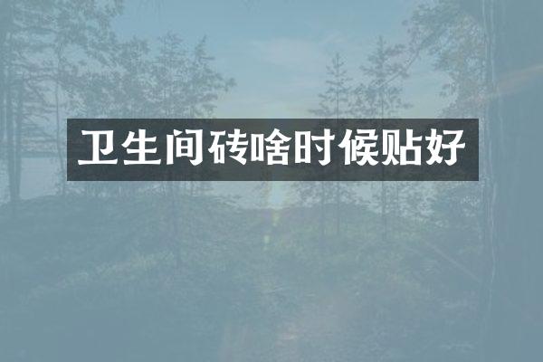 卫生间砖啥时候贴好