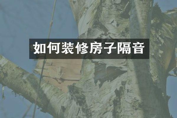 如何装修房子隔音