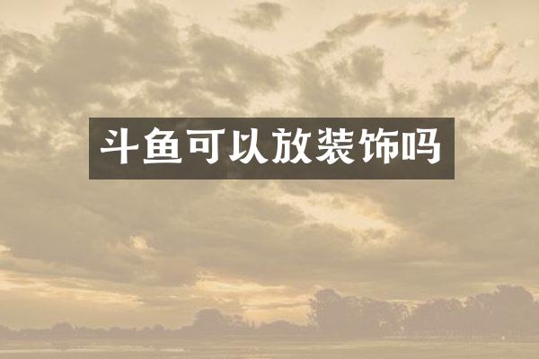斗鱼可以放装饰吗